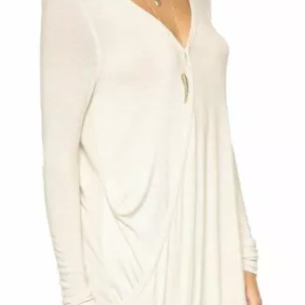 $70 Free People Miss Rose Top Size M Womens Beige Surplus Blouse Long Sleeve - Picture 2 of 8